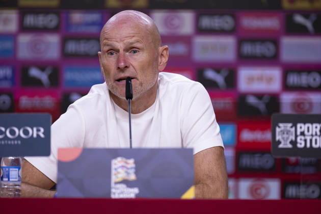 October 4, 2026, Porto, Porto, Portugal: PORTO, 04 OCTOBER - Stale Solbakken head coach of Norway is seen on the press conference, PK, Pressekonferenz after the game during the Portugal x Norway match for the UEFA Nations League 2026 at Estadio do Dragao on October 04, 2026 Porto Portugal - ZUMAl192 20261004_zsp_l192_050 Copyright: xMiguelxLemosx