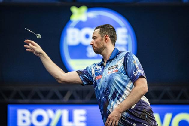RECORD DATE NOT STATED 4th October 2026; Mattioli Arena, Leicester, England; PDC World Grand Prix Darts, World Grand Prix, Final Day; Luke Humphries in action on the oche his final match against Gerwyn Price GodfreyxPitt