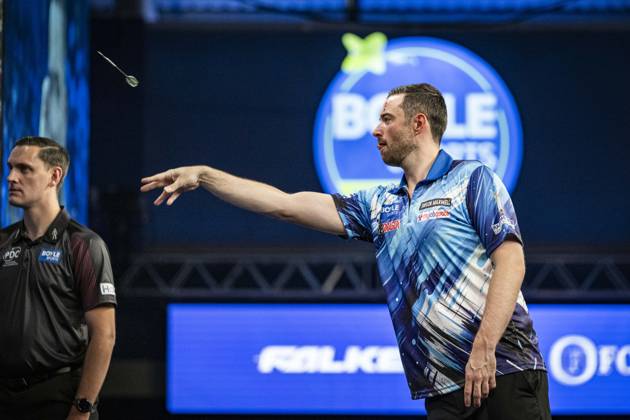 RECORD DATE NOT STATED 4th October 2026; Mattioli Arena, Leicester, England; PDC World Grand Prix Darts, World Grand Prix, Final Day; Luke Humphries in action on the oche his final match against Gerwyn Price GodfreyxPitt