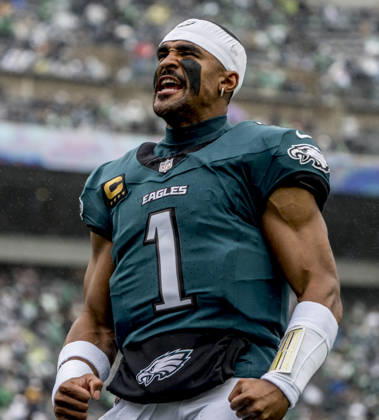 October 4, 2026, Philadelphia, Pa, USA: Oct 4, 2026; Philadelphia, PA, USA; Philadelphia Eagles quarterback Jalen Hurts warms up before the Rams 24-20 win against the Eagles at Lincoln Financial Field. Mandatory Credit: -Cal Media Philadelphia USA - ZUMAcs17 20261004_faf_cs17_199 Copyright: xScottxSeriox