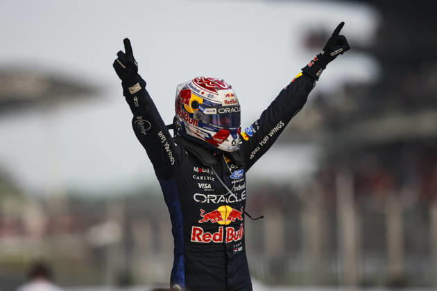 F1 - BAHRAIN GRAND PRIX IN MALAYSIA 2026 VERSTAPPEN Max (nld), Red Bull Racing Ford RB22, portrait celebrates his victory during the 2026 Formula 1 Bahrain Grand Prix in Malaysia, 16th round of the 2026 Formula One World Championship, WM, Weltmeisterschaft from October 2 to 4, 2026 on the Sepang International Circuit, in Sepang, Malaysia - SepangMalaysia  Copyright: xXavixBonillax