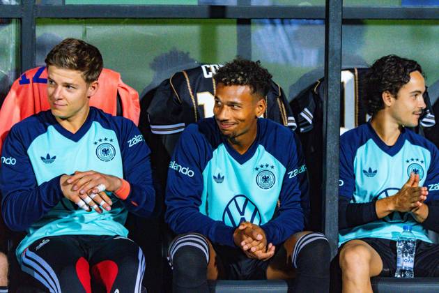 Nations League, Group A, Matchday 4, Greece vs. Germany at Toumba Stadium in Thessaloniki Finn Dahmen (Germany) Bambase Conte (Germany) Mika Baur (Germany) Copyright: xBahhoxKarax