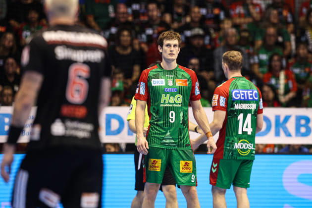 Oskar Vind Rasmussen, SC Magdeburg, 9th Handball Bundesliga Season 2026–2027: SC Magdeburg vs. HC Erlangen at the GETEC Arena in Magdeburg; Action, Handball, Germany, October 4, 2026