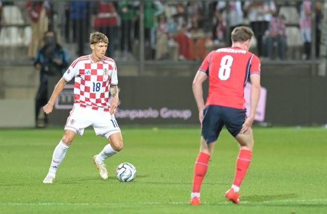 UEFA Nations League League A, Group C, Round 3, 2026–27, soccer match between Croatia and England, Dean Sculac Rujevica Stadium, Rijeka, Croatia, October 3, 2026: Kristijan Jakic of Croatia (No. 18) in action during the UEFA Nations League League A, Group C, Round 3, 2026–27, soccer match between Croatia and England at Dean Sculac Rujevica Stadium, Rijeka, Croatia, October 3, 2026 Copyright: xBEAUTIFULxSPORTS Stanusicx