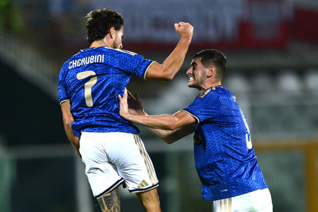 As Pescara 05 10 2026 - qualificazione Europeo 2027 U21, U 21 Italia-Polonia foto Antonello Sammarco Image nella foto: esultanza gol Luigi Cherubini