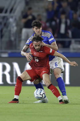 UEFA Nations League football match Italy vs Turkey Alessandro Bastoni of Italy challenges for the ball with Yunus Akgun of Turkiye mDuring UEFA Nations League football match (League A, Group A1) between Italy vs Turkey at the Renato Dall Ara stadium in Bologna on October 05, 2026. _BPH1853 Copyright: xAntonioxBalascox