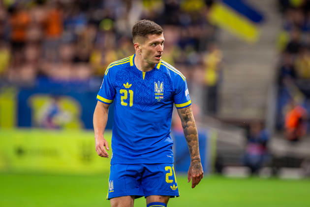 UKRAINE - HUNGARY Vladyslav Veleten of Ukraine and Polissya Zhytomyr during UEFA Nations League - League B - Group B2 - Matchday 4 - football match between Ukraine and Hungary. Anton Malatinsky Stadium, City Arena, Trnava, Slovakia, October 05, 2026. Photo by Branislav Racko Copyright: xx 080A3502