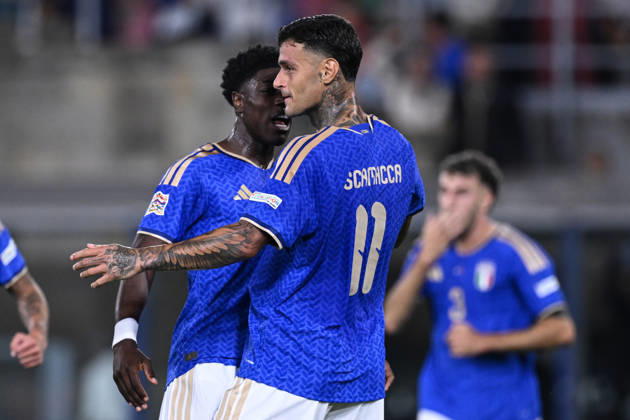 Mg Bologna 05 10 2026 - Nations League Italia-Turchia foto Matteo Gribaudi Image nella foto: esultanza gol Gianluca Scamacca
