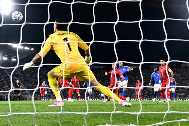 Mg Bologna 05 10 2026 - Nations League Italia-Turchia foto Matteo Gribaudi Image nella foto: gol Gianluca Scamacca