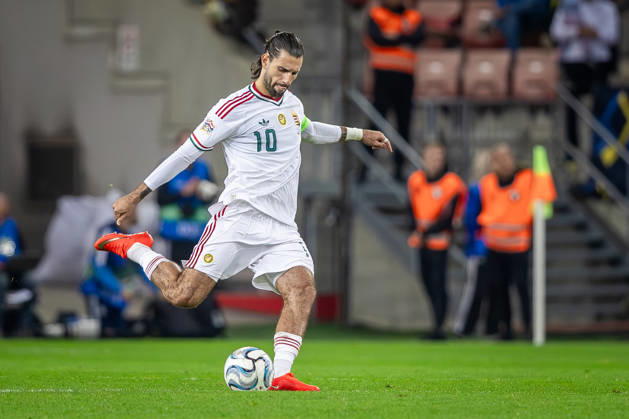 UKRAINE - HUNGARY Dominik Szoboszlai of Hungary and Liverpool during UEFA Nations League - League B - Group B2 - Matchday 4 - football match between Ukraine and Hungary. Anton Malatinsky Stadium, City Arena, Trnava, Slovakia, October 05, 2026. Photo by Branislav Racko Copyright: xx 080A4156