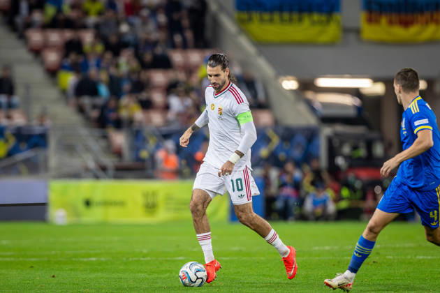 UKRAINE - HUNGARY Dominik Szoboszlai of Hungary and Liverpool on the ball during UEFA Nations League - League B - Group B2 - Matchday 4 - football match between Ukraine and Hungary. Anton Malatinsky Stadium, City Arena, Trnava, Slovakia, October 05, 2026. Photo by Branislav Racko Copyright: xx 080A4173