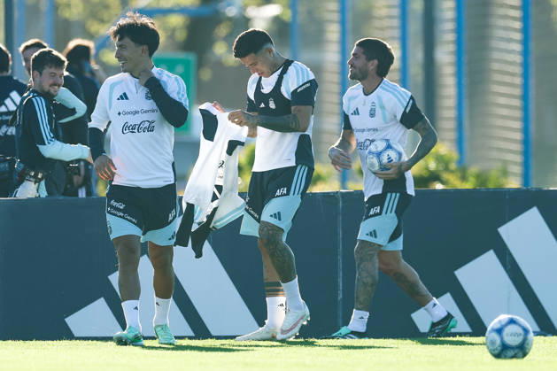 Argentina’s players take part in a training session at the AFA (Argentine Football Association) training center in Ezeiza, Buenos Aires Province, on October 5, 2026, ahead of the upcoming friendly soccer matches against the Benin national team. Lionel Messi took part in the final training session of his professional career with the Argentine national team before his farewell match. Photo by Alejandro Pagni PHOTOxPHOTO Copyright: xAlejandroxPAGNIx
