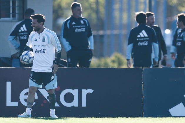 Argentina’s forward Lionel Messi takes part in a training session at the AFA (Argentine Football Association) training center in Ezeiza, Buenos Aires Province, on October 5, 2026, ahead of the upcoming friendly soccer matches against the Benin national team. Lionel Messi took part in the final training session of his professional career with the Argentine national team before his farewell match. Photo by Alejandro Pagni PHOTOxPHOTO Copyright: xAlejandroxPAGNIx