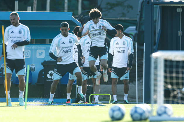 Argentina s players take part in a training session at the AFA (Argentine Football Association) training center in Ezeiza, Buenos Aires Province, on October 5, 2026, ahead of the upcoming friendly soccer matches against the Benin national team. Lionel Messi took part in the final training session of his professional career with the Argentine national team before his farewell match. Photo by Alejandro Pagni PHOTOxPHOTO Copyright: xAlejandroxPAGNIx