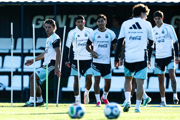 Argentina s players take part in a training session at the AFA (Argentine Football Association) training center in Ezeiza, Buenos Aires Province, on October 5, 2026, ahead of the upcoming friendly soccer matches against the Benin national team. Lionel Messi took part in the final training session of his professional career with the Argentine national team before his farewell match. Photo by Alejandro Pagni PHOTOxPHOTO Copyright: xAlejandroxPAGNIx