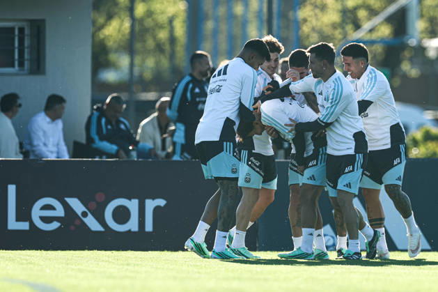 Argentina s players take part in a training session at the AFA (Argentine Football Association) training center in Ezeiza, Buenos Aires Province, on October 5, 2026, ahead of the upcoming friendly soccer matches against the Benin national team. Lionel Messi took part in the final training session of his professional career with the Argentine national team before his farewell match. Photo by Alejandro Pagni PHOTOxPHOTO Copyright: xAlejandroxPAGNIx