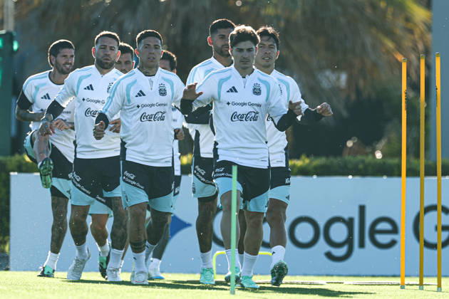 Argentina’s players take part in a training session at the AFA (Argentine Football Association) training center in Ezeiza, Buenos Aires Province, on October 5, 2026, ahead of the upcoming friendly soccer matches against the Benin national team. Lionel Messi took part in the final training session of his professional career with the Argentine national team before his farewell match. Photo by Alejandro Pagni PHOTOxPHOTO Copyright: xAlejandroxPAGNIx