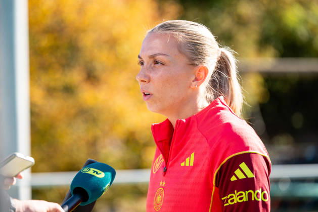 October 6, 2026, GER, Soccer, Women, Practice, DFB German National Team, Elisa Senß, Germany, during an interview in Heidelberg, ASV Eppelheim, Baden-Württemberg, Germany Copyright: xNordphoto Memmlerx