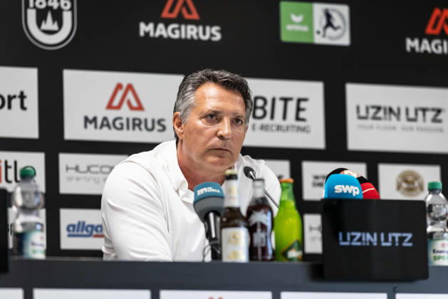 Press Conference: SSV Ulm 1846 Soccer – Introduction of Alois Schwartz, Soccer, Regionalliga Southwest, Donaustadion, Ulm, October 6, 2026; cropped single image, portrait of Alois Schwartz, SSV Ulm 1846 Soccer, coach and sporting director; press conference, SSV Ulm 1846 Soccer, introduction of Alois Schwartz, Soccer, Regionalliga Southwest, Donaustadion Ulm, October 26, 2006; Photo by Lucca Fundel, Ulm, Donaustadion, Baden-Württemberg, Germany