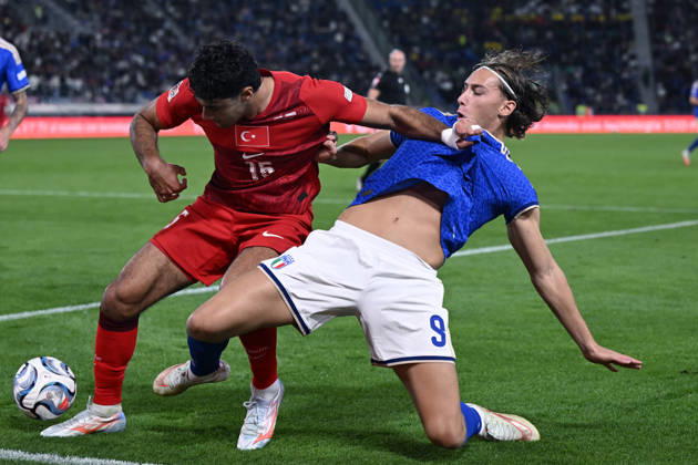 Db Bologna 05 10 2026 - Nations League Italia-Turchia foto Daniele Buffa Image nella foto: Ozan Kabak-Pio Esposito