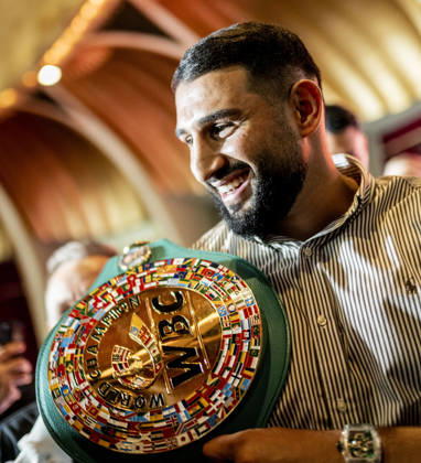 Düsseldorf, Germany, Oct. 6, 2026: Agit Kabayel Holds Press Conference with World Championship Belt—Agit Kabayel (GER) vs. Nelson Hysa (ALB), Oct. 6, 2026