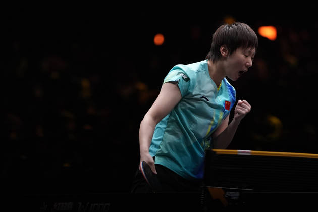 (261006) -- BEIJING, Oct. 6, 2026 -- Wang Manyu of China celebrates a score during the women s singles round of 32 match against Manika Batra of India at 2025 World Table tennis, Tischtennis (WTT) China Smash in Beijing, China, Oct. 6, 2026. ) (SP)CHINA-BEIJING-TABLE TENNIS-WTT-CHINA SMASH-WOMEN S SINGLES (CN) XiexHan