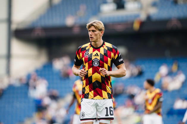 U-21 European Championship Qualifier: Germany vs. Georgia, October 6, 2026; Aljoscha Kemlein, Germany, 16; Soccer; U-21 European Championship Qualifiers; Matchday 10: Germany vs. Georgia on October 6, 2026; Bielefeld DFB REGULATIONS PROHIBIT ANY USE OF PHOTOGRAPHS AS IMAGE SEQUENCES AND OR QUASI-VIDEO Copyright: xBEAUTIFULxSPORTS Tonhäuserx