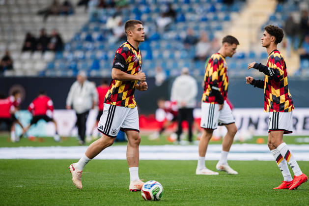 U-21 European Championship Qualifier: Germany vs. Georgia, October 6, 2026; Nicolò Tresoldi; Germany; 9; Soccer; U-21 European Championship Qualifiers; Matchday 10: Germany vs. Georgia on October 6, 2026; Bielefeld DFB REGULATIONS PROHIBIT ANY USE OF PHOTOGRAPHS AS IMAGE SEQUENCES AND OR QUASI-VIDEO Copyright: xBEAUTIFULxSPORTS Tonhäuserx