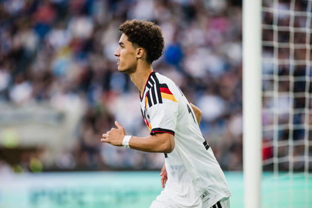 U-21 European Championship Qualifier: Germany vs. Georgia, October 6, 2026; Noah Darvich, Germany, 17; Soccer; U-21 European Championship Qualifier, Matchday 10: Germany vs. Georgia on October 6, 2026; Bielefeld DFB REGULATIONS PROHIBIT ANY USE OF PHOTOGRAPHS AS IMAGE SEQUENCES AND OR QUASI-VIDEO Copyright: xBEAUTIFULxSPORTS Tonhäuserx