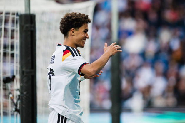 U-21 European Championship Qualifier: Germany vs. Georgia, October 6, 2026; Noah Darvich, Germany, 17; Soccer; U-21 European Championship Qualifier; Matchday 10: Germany vs. Georgia on October 6, 2026; Bielefeld DFB REGULATIONS PROHIBIT ANY USE OF PHOTOGRAPHS AS IMAGE SEQUENCES AND OR QUASI-VIDEO Copyright: xBEAUTIFULxSPORTS Tonhäuserx