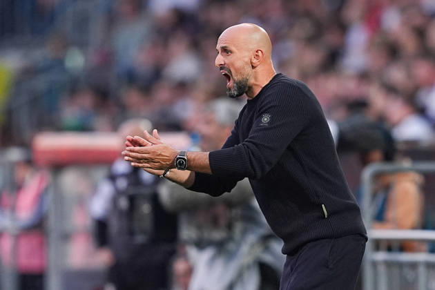 October 6, 2026, xydrx, Men s, Soccer, International Match, U21, European Championship Qualifiers, Germany vs. Georgia, 2026–2027 Season, Schüco Arena: Antonio DI Salvo, head coach of the GER U21 team, gesturing. DFB regulations prohibit any use of photographs as image sequences and or quasi-video. Copyright: HMBxMedia YannisxDreimann