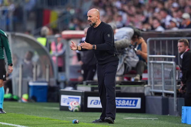 October 6, 2026, xydrx, Men s, Soccer, International Match, U21, European Championship Qualifiers, Germany vs. Georgia, 2026–2027 Season, Schüco Arena: Antonio DI Salvo, head coach of the GER U21 team, gesturing. DFB regulations prohibit any use of photographs as image sequences and or quasi-video. Copyright: HMBxMedia YannisxDreimann