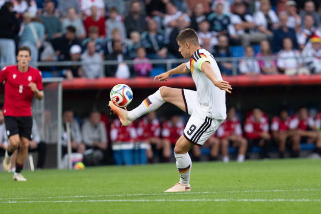 October 6, 2026, GER, Germany U21 vs. Georgia U21 Nicolo Tresoldi Germany U21, 9 Individual play Full body Full body Ball at his feet Bielefeld SchücoArena Bielefeld Germany Copyright: xnordphotoxGmbHx xChristianxSchulzex