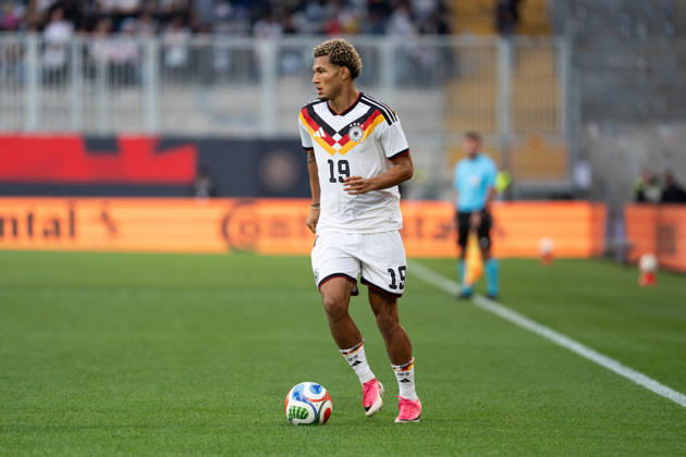 October 6, 2026, GER, Germany U21 vs. Georgia U21, Paris Brunner, Germany U21, 19, individual play, full-body, ball at his feet, Bielefeld, SchücoArena, Bielefeld, Germany Copyright: xnordphotoxGmbHx xChristianxSchulzex