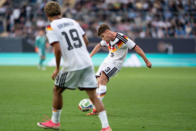 October 6, 2026, GER, Germany U21 vs. Georgia U21 Lukas Ullrich, Germany U21, 3rd cross into the goal, Bielefeld SchücoArena, Bielefeld, Germany Copyright: xnordphotoxGmbHx xChristianxSchulzex