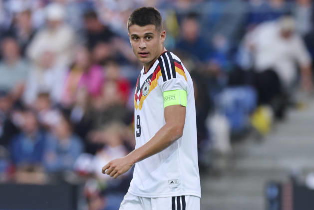 Nicolo Tresoldi of Germany watches the UEFA Under-21 EURO qualifier between Germany U21 and Georgia U21 at Almstadion on October 6, 2026, in Bielefeld, Germany. Photo by Marco Steinbrenner, DeFodi Images