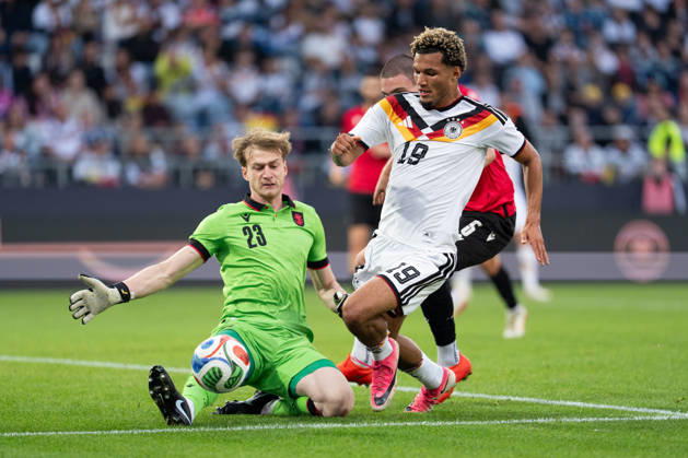 October 6, 2026, GER, Germany U21 vs. Georgia U21: A duel between Paris Brunner (Germany U21, 19) and Papua Beruashvili (Georgia U21, 23) at the SchücoArena in Bielefeld, Germany Copyright: xnordphotoxGmbHx xChristianxSchulzex