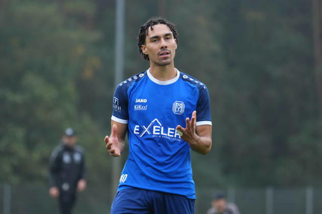 German Soccer, Training Session, 3rd Division, 2026–2027 Season, NVB Campus, SV Meppen, Tuesday, October 6, 2026, Morning Training: Niclas Nadj of SV Meppen, 40, is frustrated over a missed scoring opportunity in training Copyright: xLennxLübbersx
