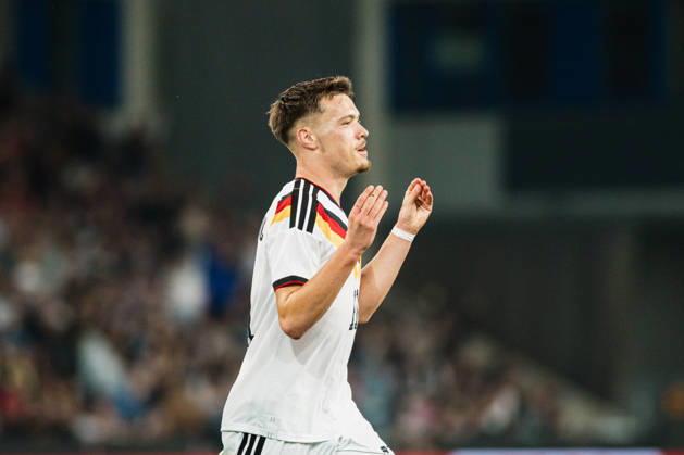 U-21 European Championship Qualifier: Germany vs. Georgia, October 6, 2026 – Goal, Celebration of the 2-0 Goal by Dženan Pejcinovic Germany, 11 Soccer, U-21 European Championship Qualifiers, Matchday 10: Germany vs. Georgia on October 6, 2026, Bielefeld DFB REGULATIONS PROHIBIT ANY USE OF PHOTOGRAPHS AS IMAGE SEQUENCES AND OR QUASI-VIDEO Copyright: xBEAUTIFULxSPORTS Tonhäuserx