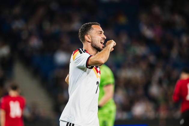 U-21 European Championship Qualifier: Germany vs. Georgia, October 6, 2026; Arijon Ibrahimovic (Germany), 7, is frustrated; Soccer, U-21 European Championship Qualifier, Matchday 10: Germany vs. Georgia on October 6, 2026, Bielefeld DFB REGULATIONS PROHIBIT ANY USE OF PHOTOGRAPHS AS IMAGE SEQUENCES AND OR QUASI-VIDEO Copyright: xBEAUTIFULxSPORTS Tonhäuserx
