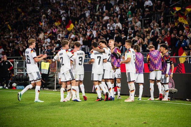 U-21 European Championship Qualifier: Germany vs. Georgia, October 6, 2026 – Goal, Celebration after Dženan Pejc’s 2-0 goalinovic Germany, 11 Soccer, U-21 European Championship Qualifiers, Matchday 10: Germany vs. Georgia on October 6, 2026, Bielefeld DFB REGULATIONS PROHIBIT ANY USE OF PHOTOGRAPHS AS IMAGE SEQUENCES AND OR QUASI-VIDEO Copyright: xBEAUTIFULxSPORTS Tonhäuserx