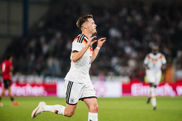 U-21 European Championship Qualifier: Germany vs. Georgia, October 6, 2026 – Goal, Celebration after Dženan Pejc’s 2-0 goalinovic Germany, 11 Soccer, U-21 European Championship Qualifiers, Matchday 10: Germany vs. Georgia on October 6, 2026, Bielefeld DFB REGULATIONS PROHIBIT ANY USE OF PHOTOGRAPHS AS IMAGE SEQUENCES AND OR QUASI-VIDEO Copyright: xBEAUTIFULxSPORTS Tonhäuserx