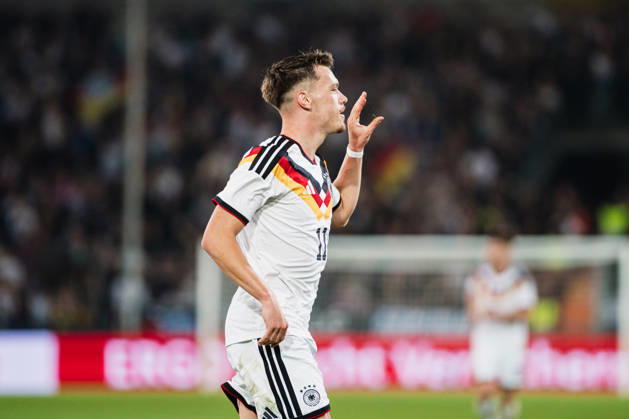 U-21 European Championship Qualifier: Germany vs. Georgia, October 6, 2026 – Goal, Celebration of the 2-0 Goal by Dženan Pejcinovic Germany, 11 Soccer, U-21 European Championship Qualifiers, Matchday 10: Germany vs. Georgia on October 6, 2026, Bielefeld DFB REGULATIONS PROHIBIT ANY USE OF PHOTOGRAPHS AS IMAGE SEQUENCES AND OR QUASI-VIDEO Copyright: xBEAUTIFULxSPORTS Tonhäuserx