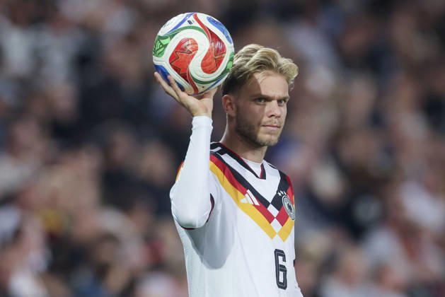 Leandro Morgalla of Germany controls the ball during the UEFA Under-21 EURO qualifier between Germany U21 and Georgia U21 at Almstadion on October 6, 2026, in Bielefeld, Germany. Photo by Marco Steinbrenner, DeFodi Images