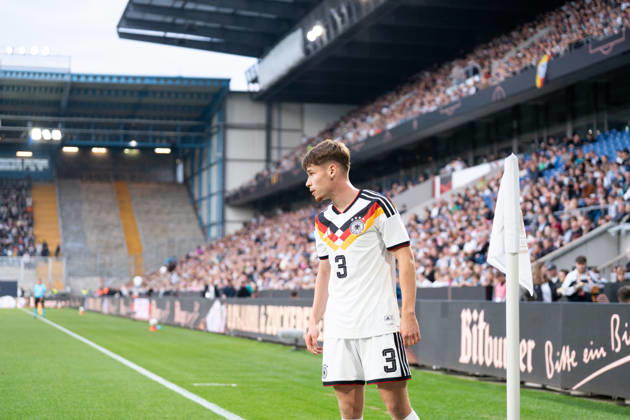 October 6, 2026, GER, Germany U21 vs. Georgia U21 Lukas Ullrich, Germany U21, 3 during a corner kick, Bielefeld SchücoArena, Bielefeld, Germany Copyright: xnordphotoxGmbHx xChristianxSchulzex