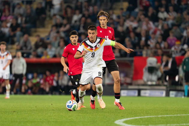 October 6, 2026, GER, Germany U21 vs. Georgia U21 Nicolo Tresoldi Germany U21, 9 Individual play Full body Ball at his feet Bielefeld SchücoArena Bielefeld Germany Copyright: xnordphotoxGmbHx xChristianxSchulzex