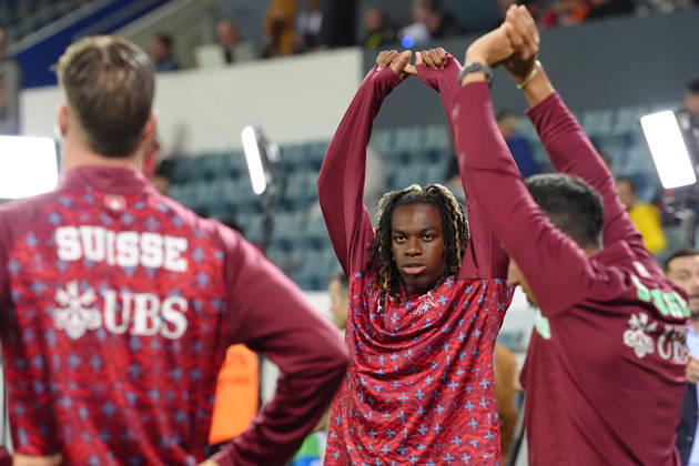 Luzern, Switzerland - October 06: Winsley Boteli Mokango (19 SUI) before the UEFA Nations League match between Switzerland and North Macedonia at thermoplan arena on October 06, 2026 in Luzern, Switzerland. Copyright: xKjetilxWaberx xSPPx Sportspressphoto_SPR247127