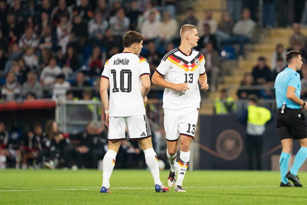 October 6, 2026, GER, Germany U21 vs. Georgia U21; Mert Kömür (Germany U21), 10 Tom Rothe (Germany U21), 13 Bielefeld SchücoArena, Bielefeld, Germany Copyright: xnordphotoxGmbHx xChristianxSchulzex