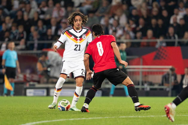 October 6, 2026, GER, Germany U21 vs. Georgia U21 Wael Mohya Germany U21, 21 Individual play Full body Full body Ball at his feet Bielefeld SchücoArena Bielefeld Germany Copyright: xnordphotoxGmbHx xChristianxSchulzex