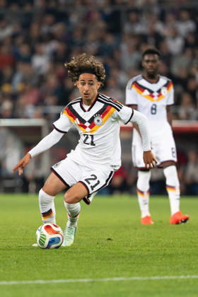 October 6, 2026, GER, Germany U21 vs. Georgia U21 Wael Mohya Germany U21, 21 Individual play Full body Full body Ball at his feet Bielefeld SchücoArena Bielefeld Germany Copyright: xnordphotoxGmbHx xChristianxSchulzex